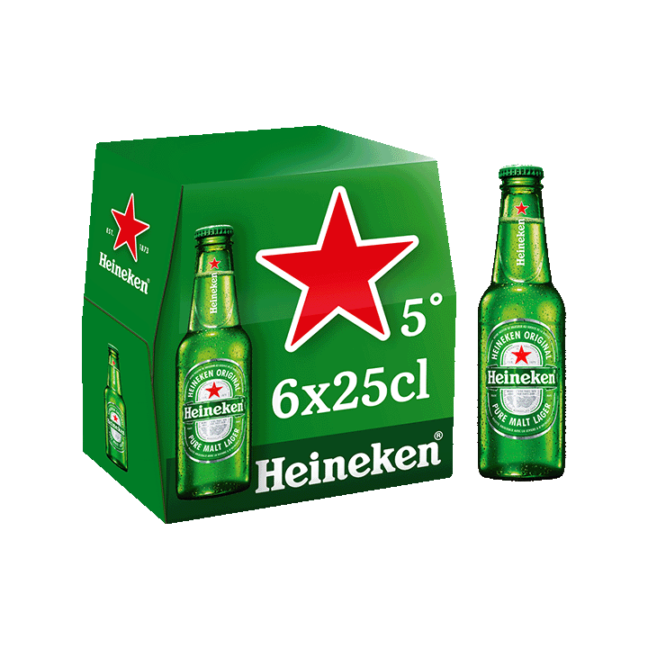 Heineken bière blonde 6x25cl 5°