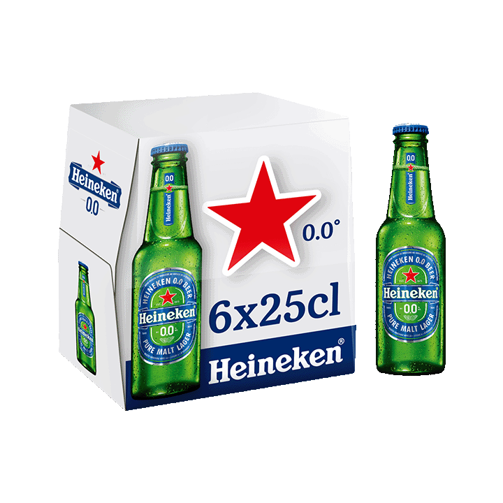 Heineken 0.0 bière blonde sans alcool 6x25cl 0.0°