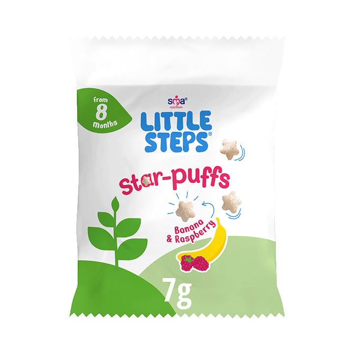 Little Steps Star-puffs Banana & Raspberry 8 months 7g