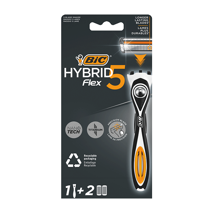 Rasoir rechargeable BIC Hybrid 5 Flex Starter Kit 1+2