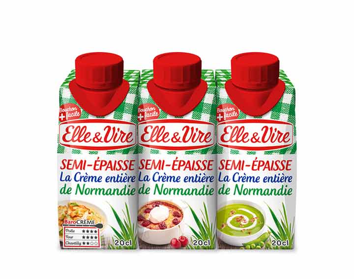 Crème entière semi-épaisse 3x20 cl