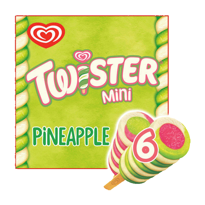 Twister 6 Mini Pineapple Lollies 300ml