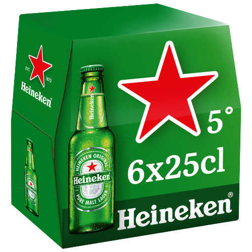 Heineken bière blonde 6x25cl 5°