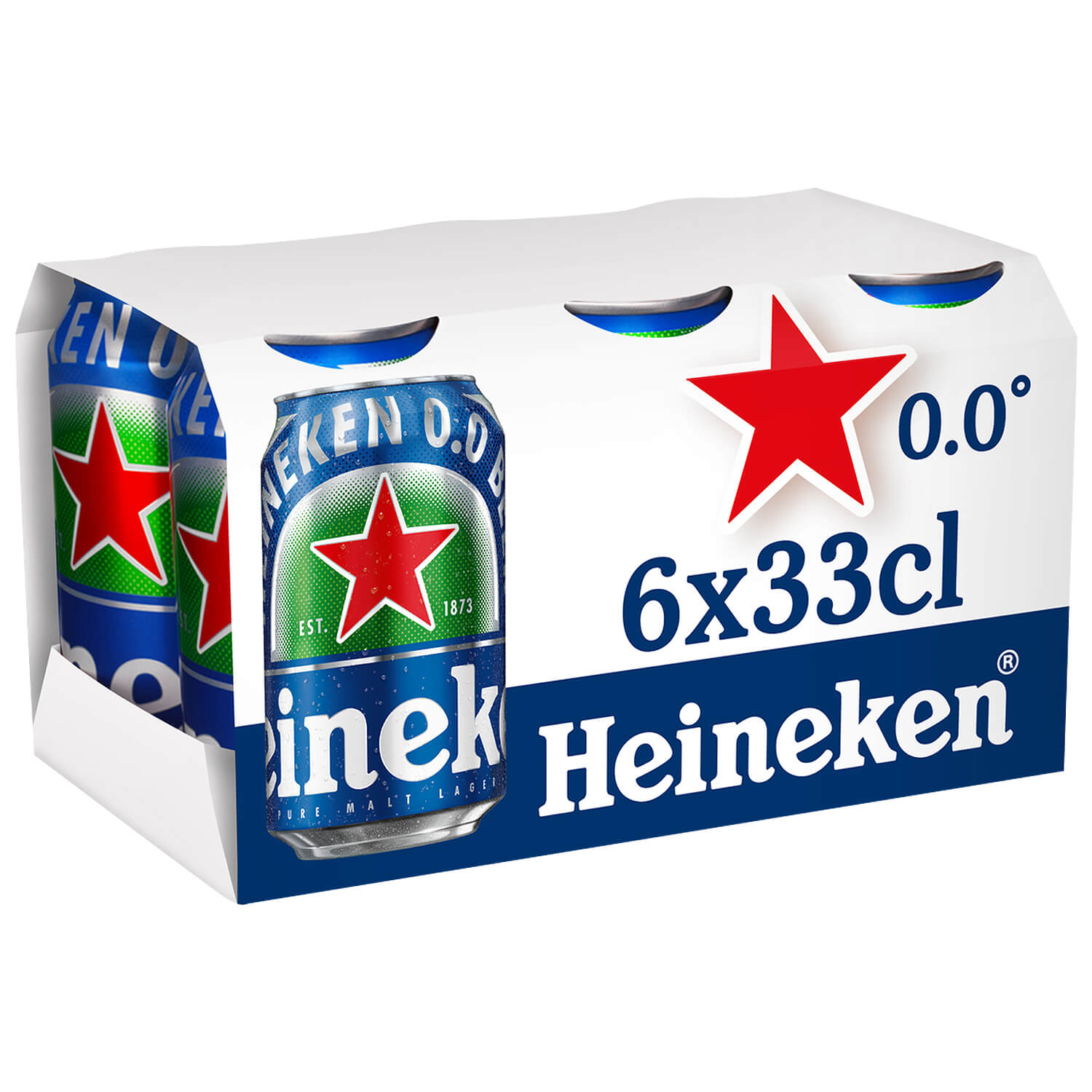 Heineken 0.0 bière blonde sans alcool canettes 6x33cl 0.0°