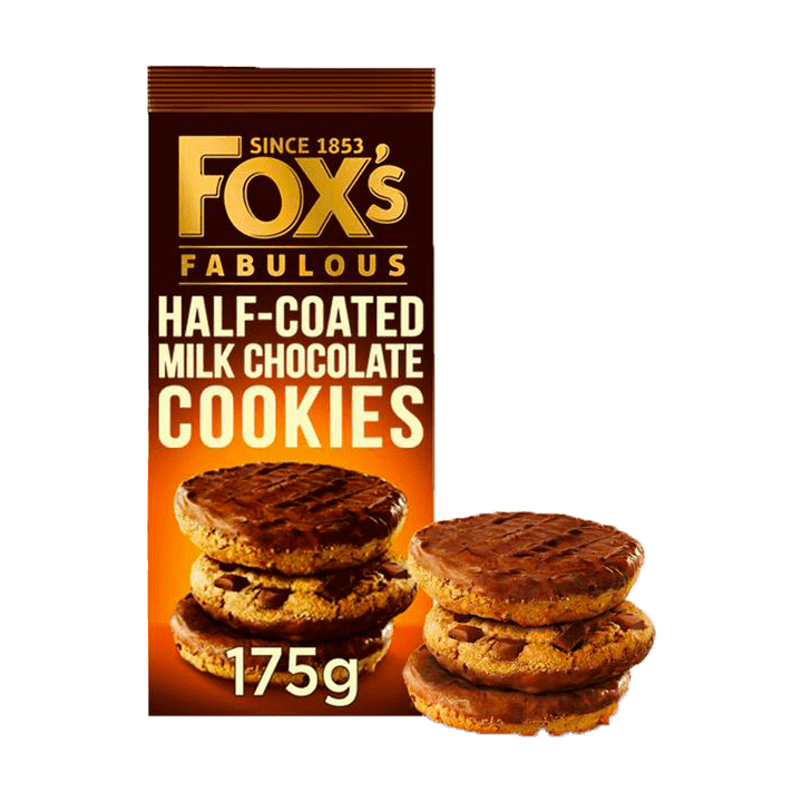 Fox's Biscuits Chunkie Half Coated Chocolate Cookies 175g