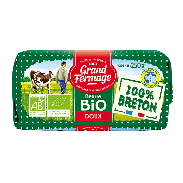 Beurre BIO Grand Fermage 100% breton Doux (250G)
