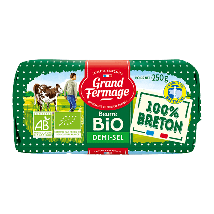 Beurre BIO Grand Fermage 100% breton Demi-sel (250G)