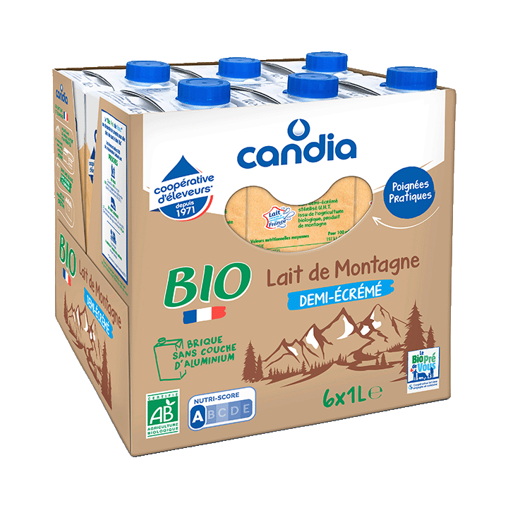 Candia Lait de Montagne Bio Brique 6x1L