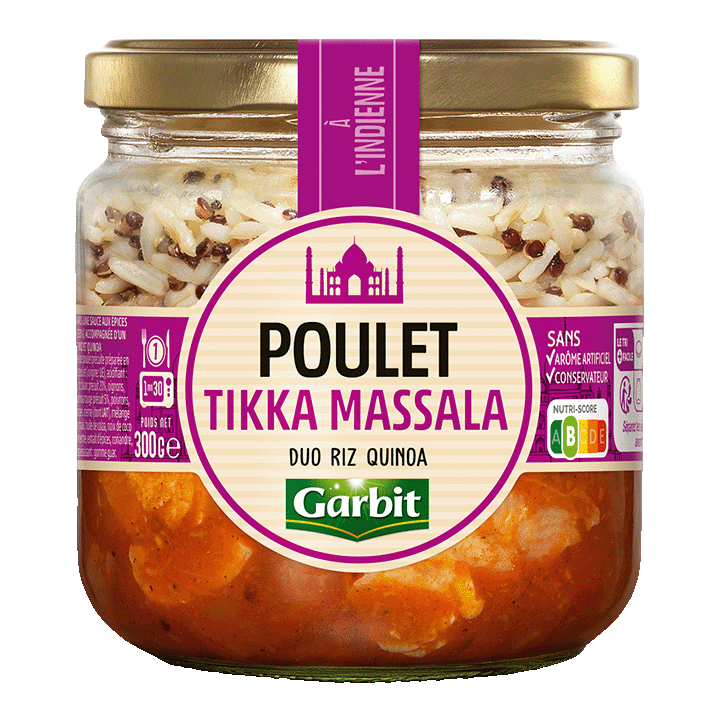 Poulet Tikka Massala, duo de riz et quinoa 
