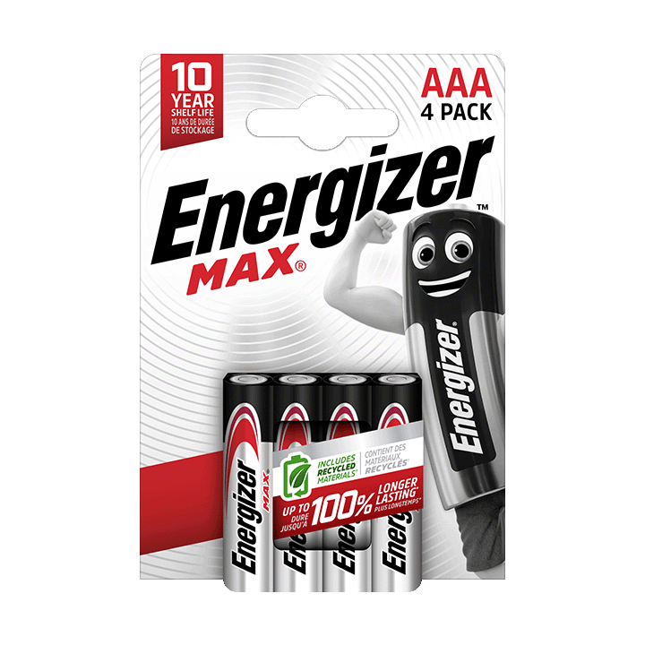Energizer Max pack de 4 piles alcalines AAA
