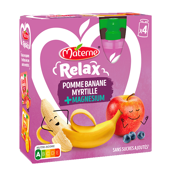 Pomme Banane Myrtille + Magnésium 4x90g