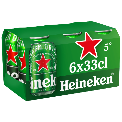 Heineken bière blonde canettes 6x33cl 5°