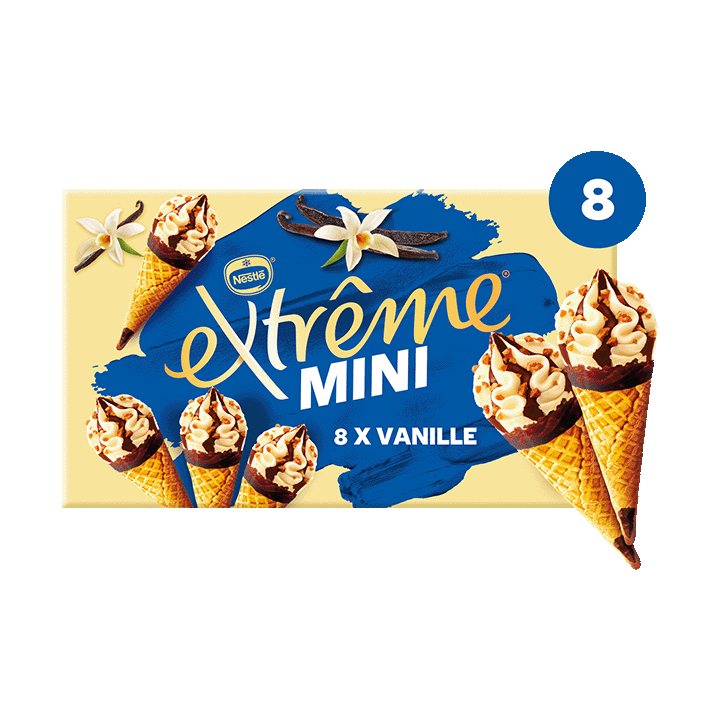 Mini Cônes Extrême Vanille X8