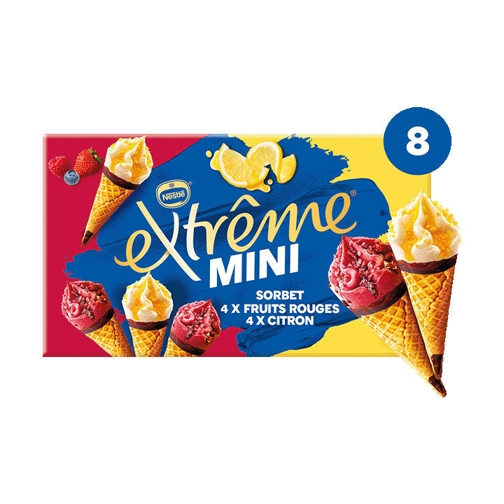 Mini Cônes Extrême Citron Fruits Rouges X8