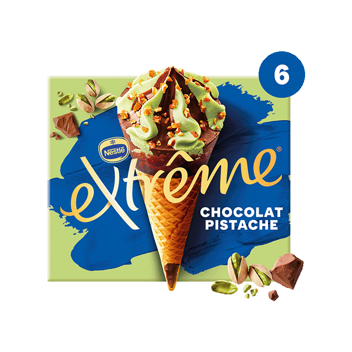 Cône Extrême Chocolat Pistache X6