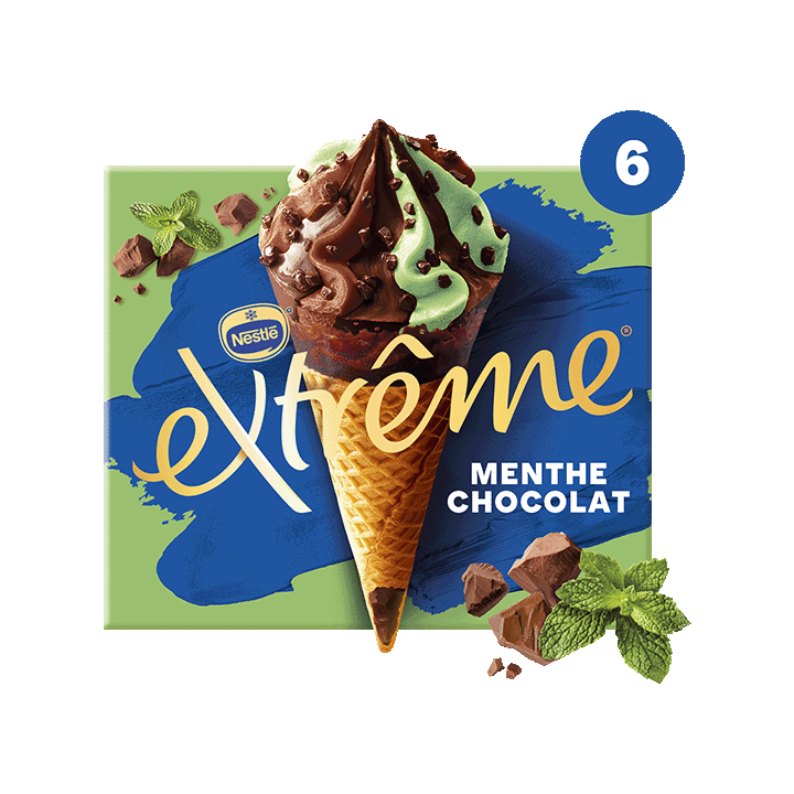 Cône Extrême Menthe Chocolat X6