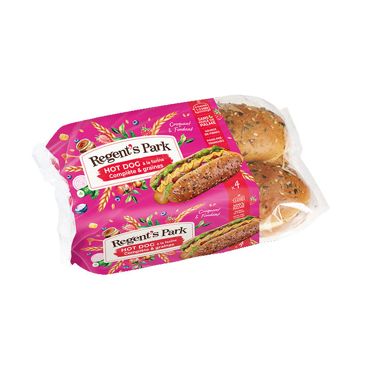 Hot Dog farine complète & graines 250g
