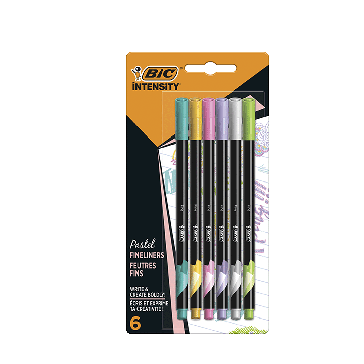 Pack de 6 BIC® Intensity® Fineliner Pastel : assortie