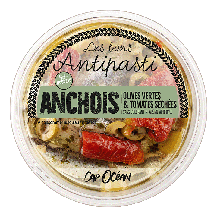 Anchois Olives vertes & Tomates séchées -120g