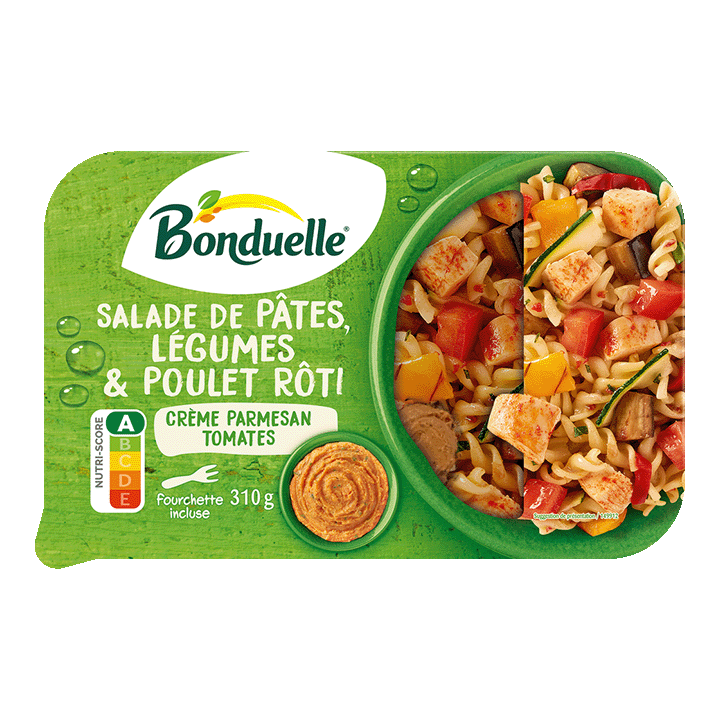 Salade de pâtes, légumes et poulet rôti 310g