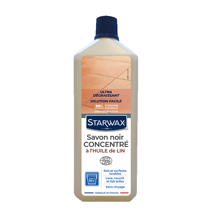 Savon noir à l'huile de lin 1L