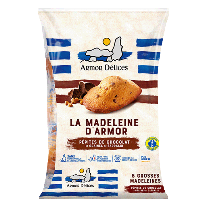 Madeleines Pépites de Chocolat et Graines de Sarrasin 264g