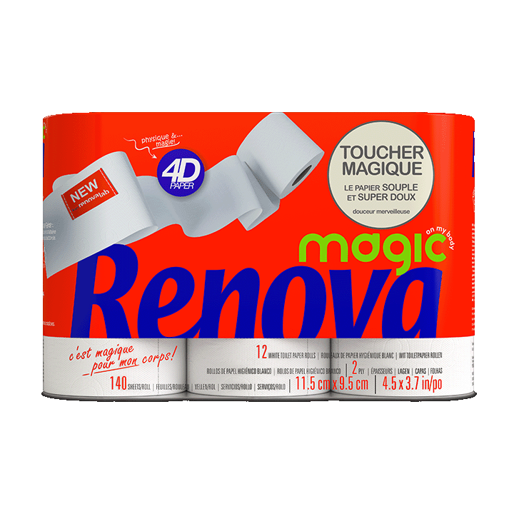 Renova Magic - Papier 4D - 12 rouleaux