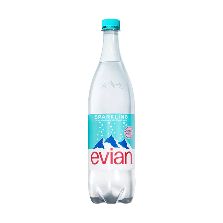 evian Sparkling Natural Mineral Water 1L