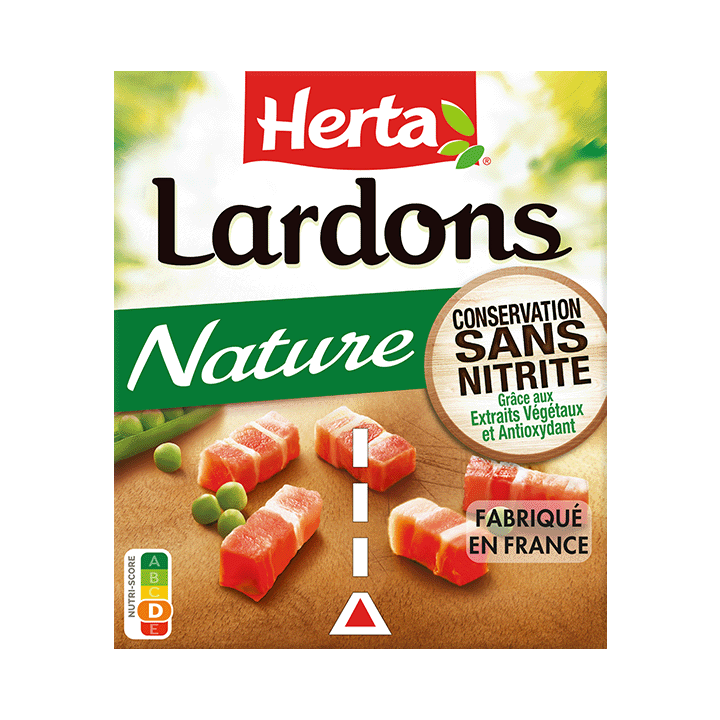 Lardons nature Conservation Sans Nitrite 2x75g