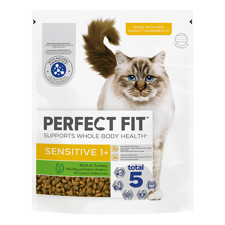 PERFECT FIT™ Dry Cat Food Sensitive 1+ Turkey 750g