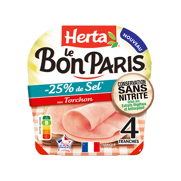 Le Bon Paris® au torchon Sel réduit* Conservation Sans Nitrite 4T