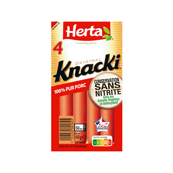 Saucisses KNACKI® Original Conservation Sans Nitrite x4