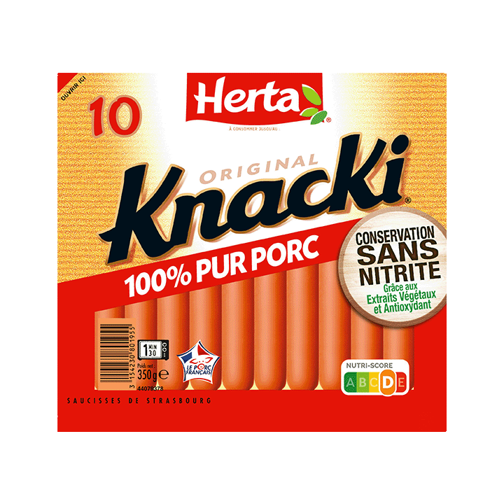 Saucisses KNACKI® Original Conservation Sans Nitrite x10