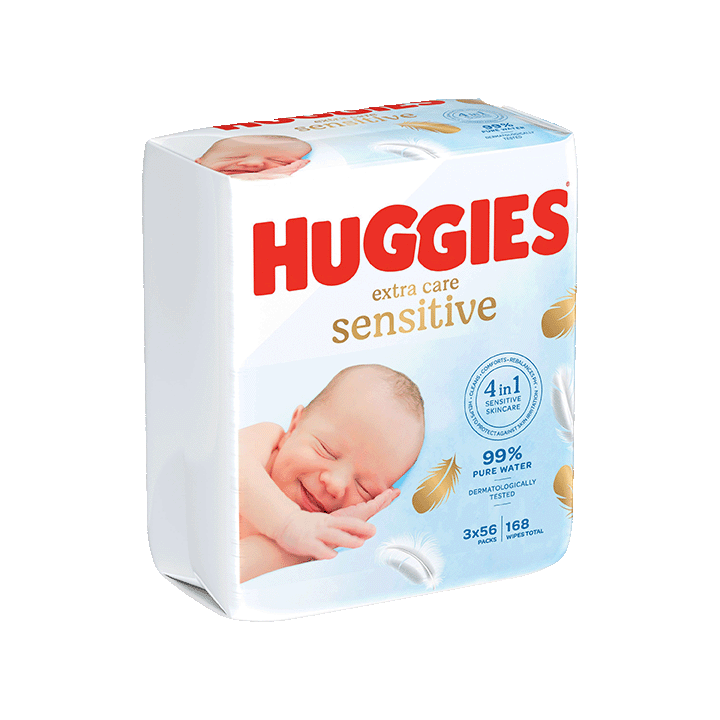 Lingettes Huggies Extra Care Sensitive 3x56