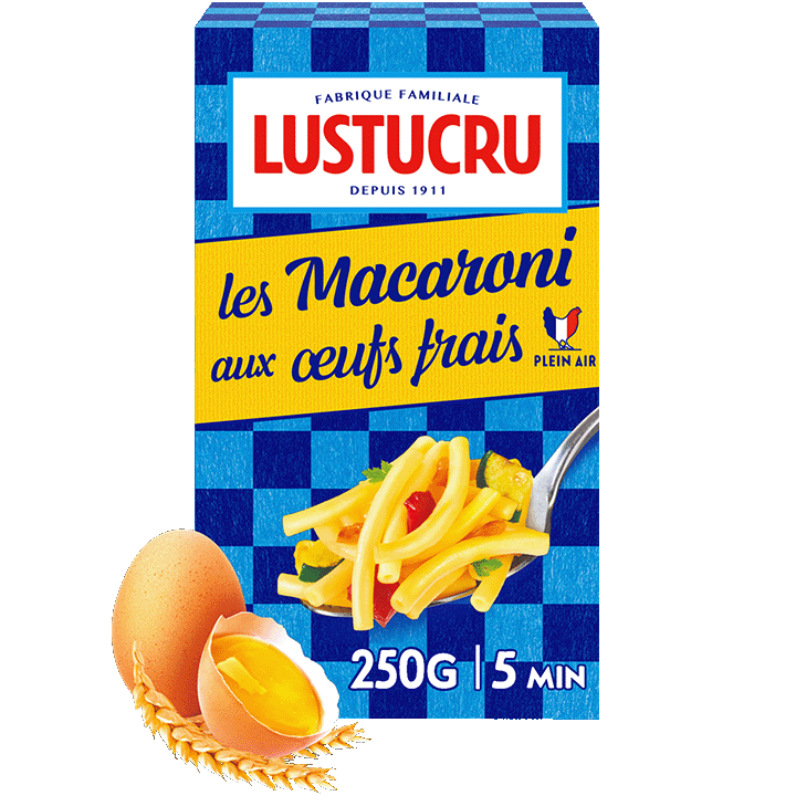 Macaroni aux œufs frais 250g et 500g