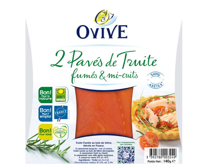 2 pavés de Truite de France Fumée & Mi-cuits