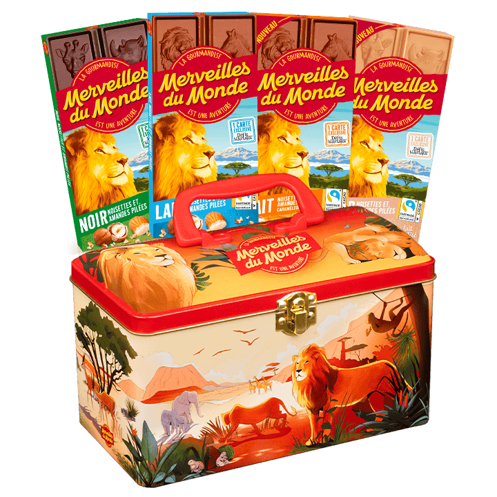 Un pack collector contenant 4 tablettes de chocolat