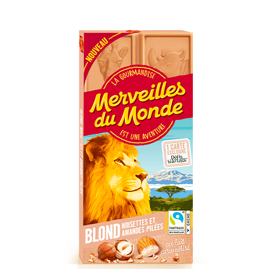 Tablette chocolat Blond Noisettes et amandes pilées