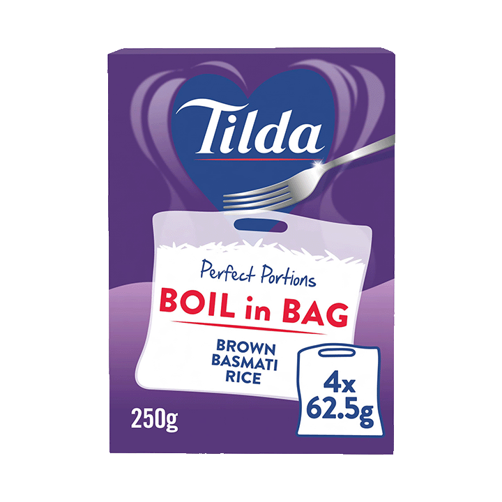 Tilda Boil in the Bag Brown Basmati Rice 4x62.5g