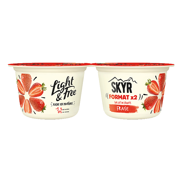 Skyr Lit de Fruits Fraise 145gx2