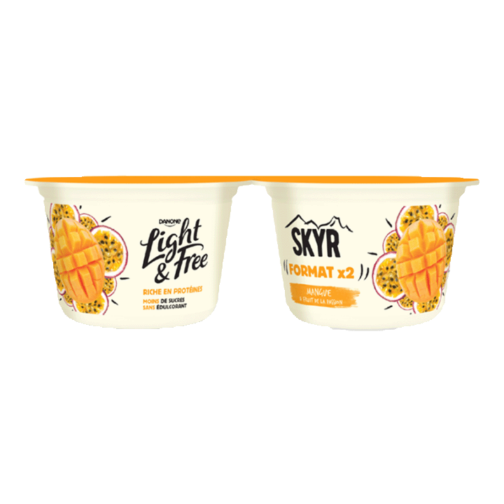 Skyr Lit de Fruits Passion & Mangue 145gx2
