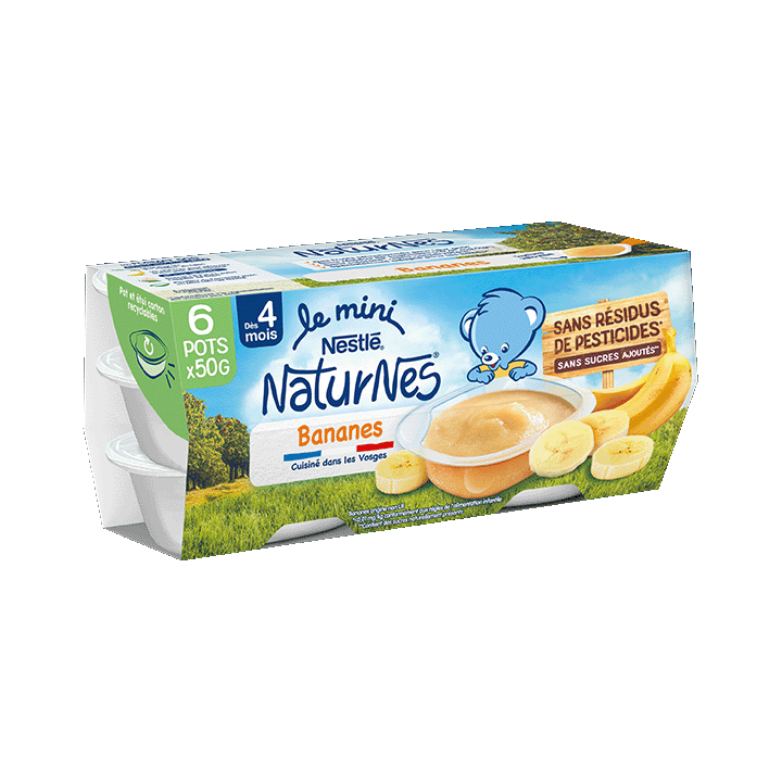 Petits pots de fruits à la banane (6x50g)