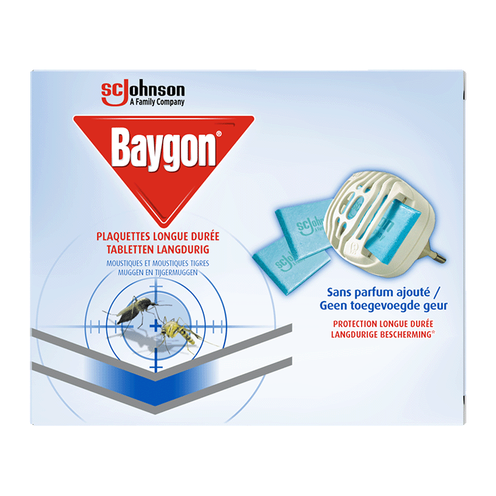 Baygon Plaquettes Longue Durée  - Moustiques & Moustiques Tigres - 10 Dosages