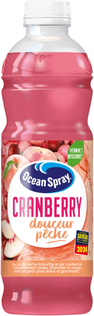 Ocean Spray Cranberry Douceur Pêche - Saveur Cranberry et Pêche blanche - 1L