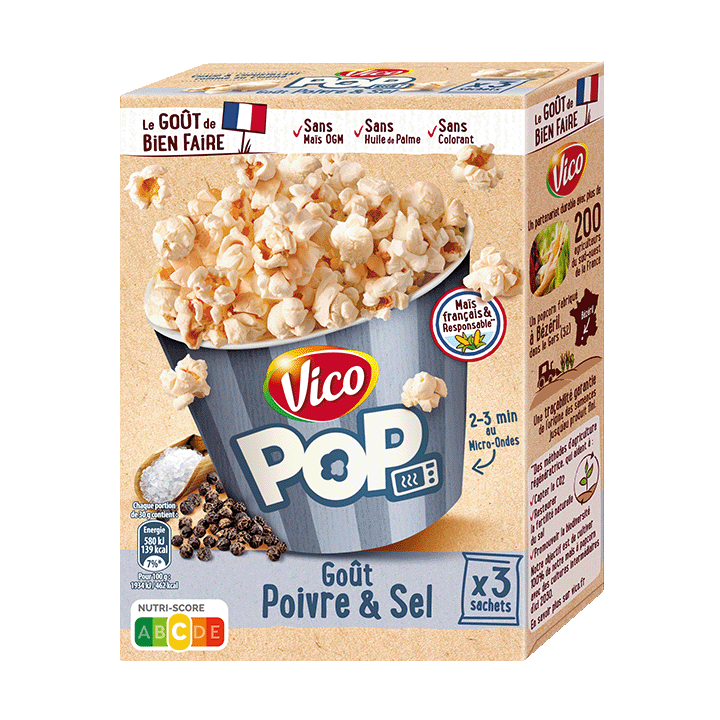 Vico Pop goût Poivre & Sel 3x80g