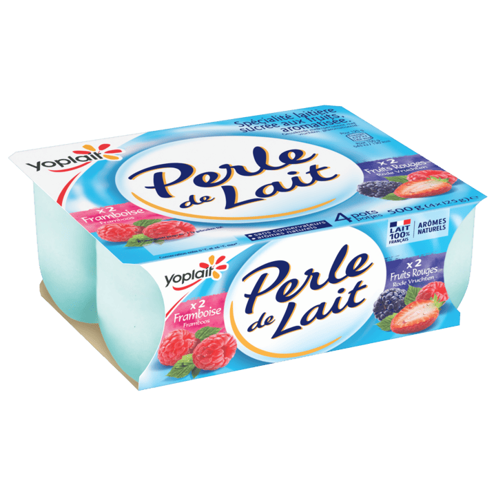 Perle de Lait Panaché Fruits Rouges x4