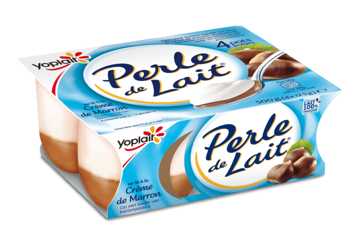 Perle de Lait Sur Lit Crème de marron x4