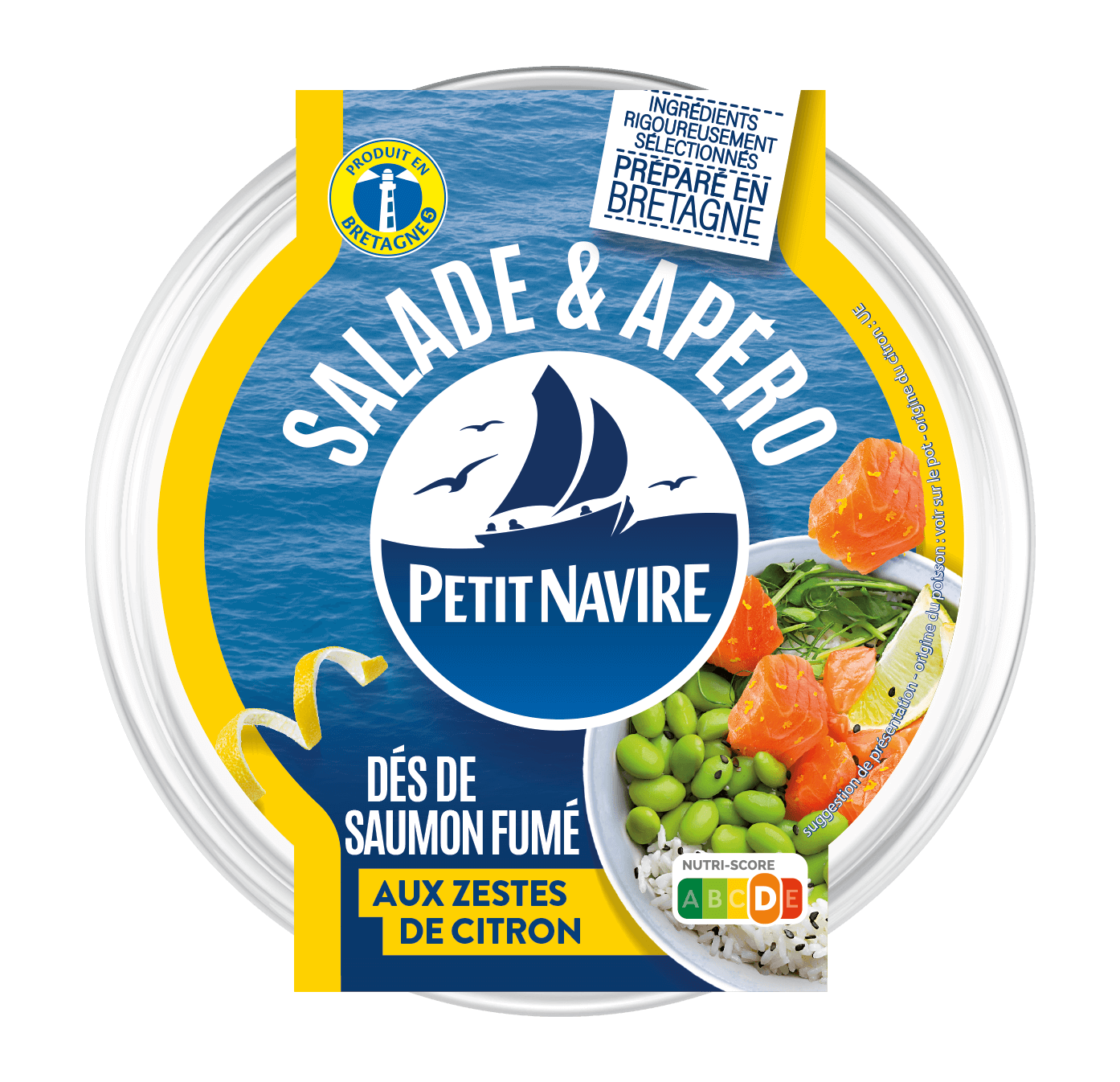 Dés de saumon fumé zestes de citron