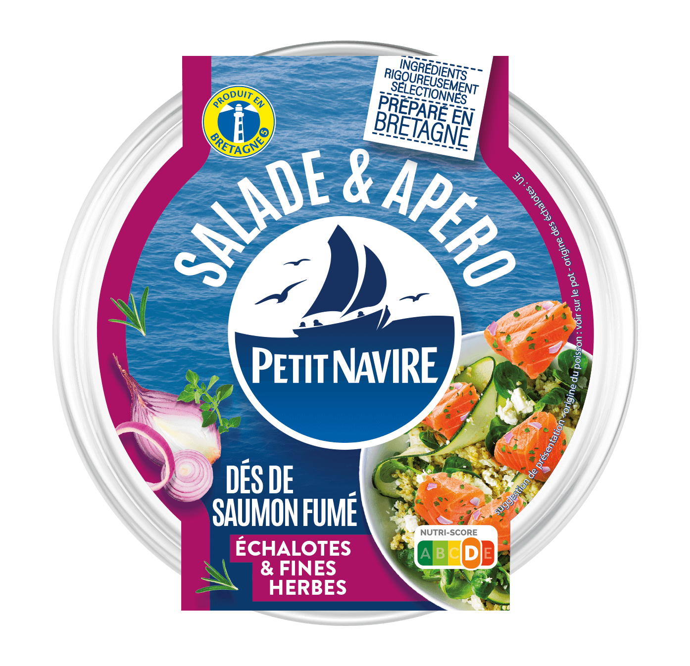 Dés de saumon fumé échalotes & fines herbes