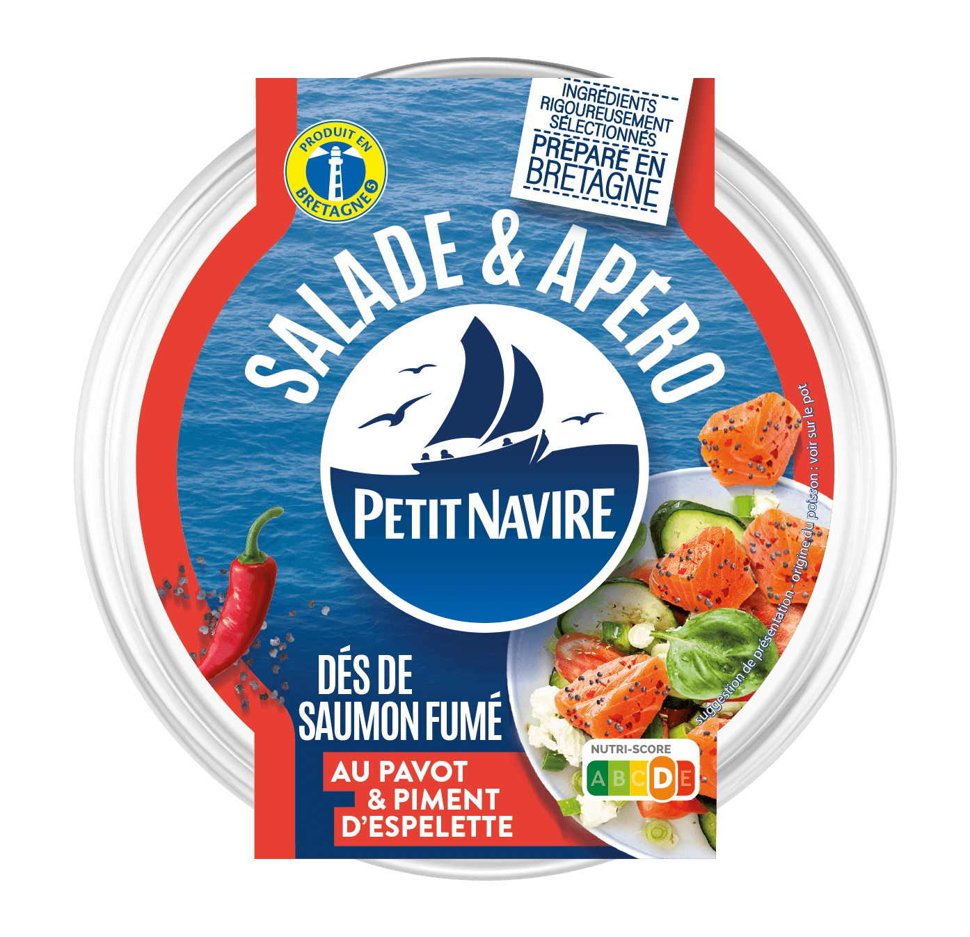 Dés de saumon fumé pavot & piment d’espelette